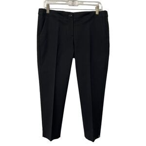 Theory Women's Black Mid-Rise Straight-Leg Cropped Pants Size 10